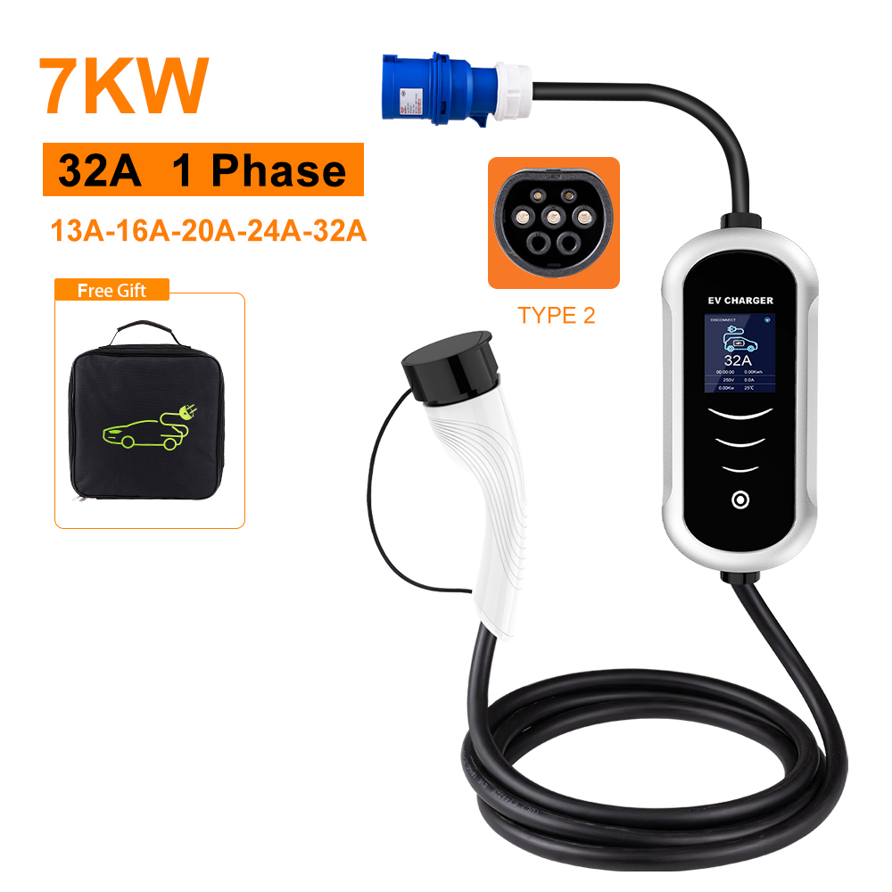 IPENGEN Type 2 Portable EV Cha - Portable Ev Charger 32A Type 2 Cee Plug 评论和价格